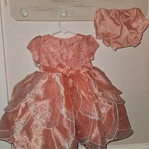 Charming Coral Kids Dress with Bloomers ** FINAL SALE**